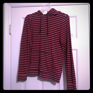 Old navy hot pink & charcoal hooded pullover Med